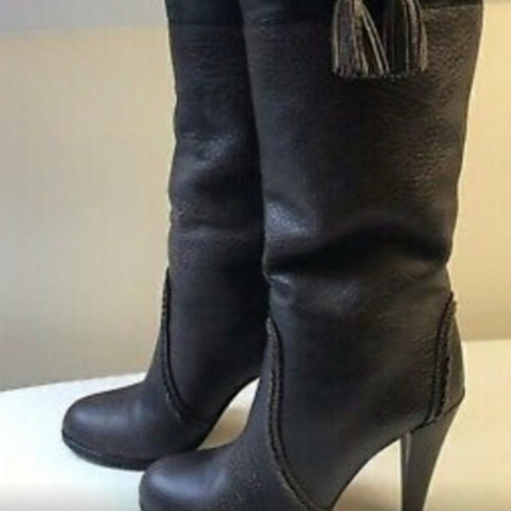 Gucci boots calf high with  bamboo tassel